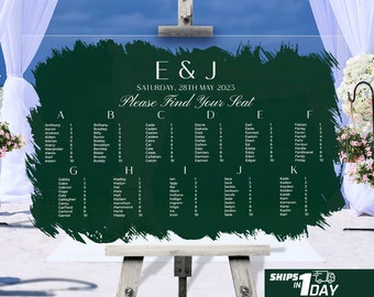 Seating chart, find your seat sign, Acrylic Custom seating chart, wedding seating sign