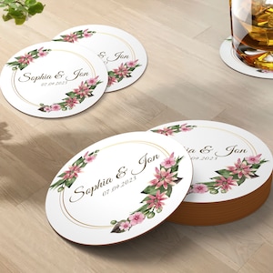 Posavasos personalizados, posavasos de papel redondos, añade un toque especial con nuestros posavasos de boda, posavasos de ducha, posavasos personalizados