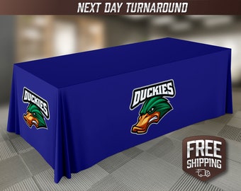 Table Cover 3 sided - Custom Tablecloth, Personalized Tablecloth, Table Throw, Fabric Table Covers, (Open Back)
