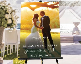 Photo Welcome Sign, Wedding Welcome Sign, Custom Acrylic Sign, Rehearsal Sign, Wedding Picture Sign, Wedding Poster, photo wedding sign