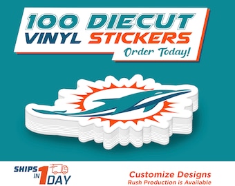 100 Die Cut Labels, Cut to Shape vinyl stickers, Durable Shaped stickers, Custom Die cut stickers, Shape custom labels.