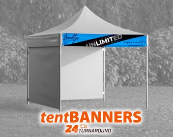 Custom Event Tent Banner, Trade Show Banners, Business and Canopy Tents Many Sizes, Vinyl Banners