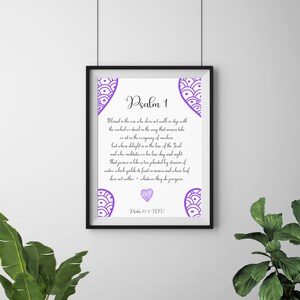 Psalm 1, Printable Wall Art, Aesthetic Bible Verse Wall Art, Minimalist Scripture Print, Christian Wall Art, Blessed Is The One, Psalms