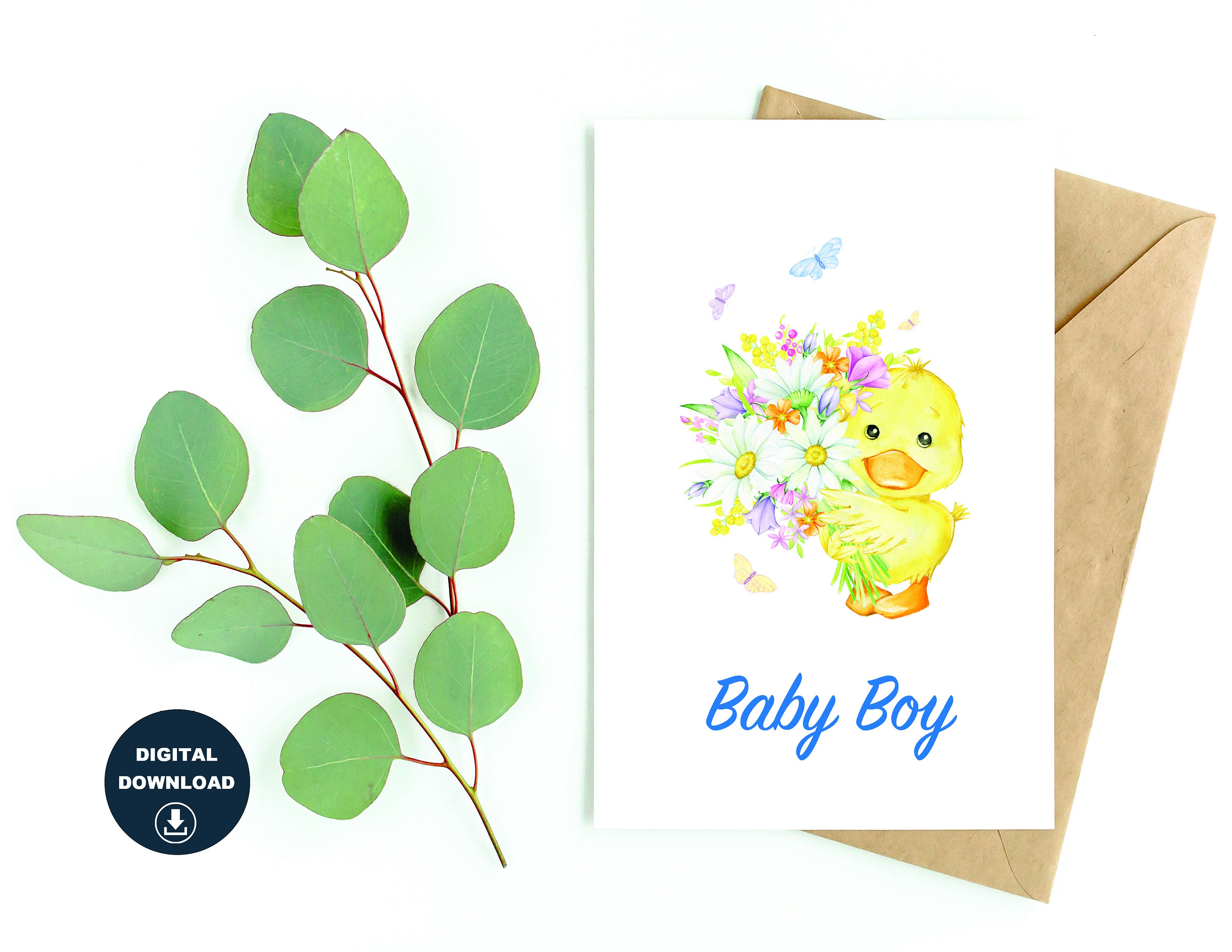 Baby Boy Printable Card New Baby Card Baby Shower Greetings - Etsy