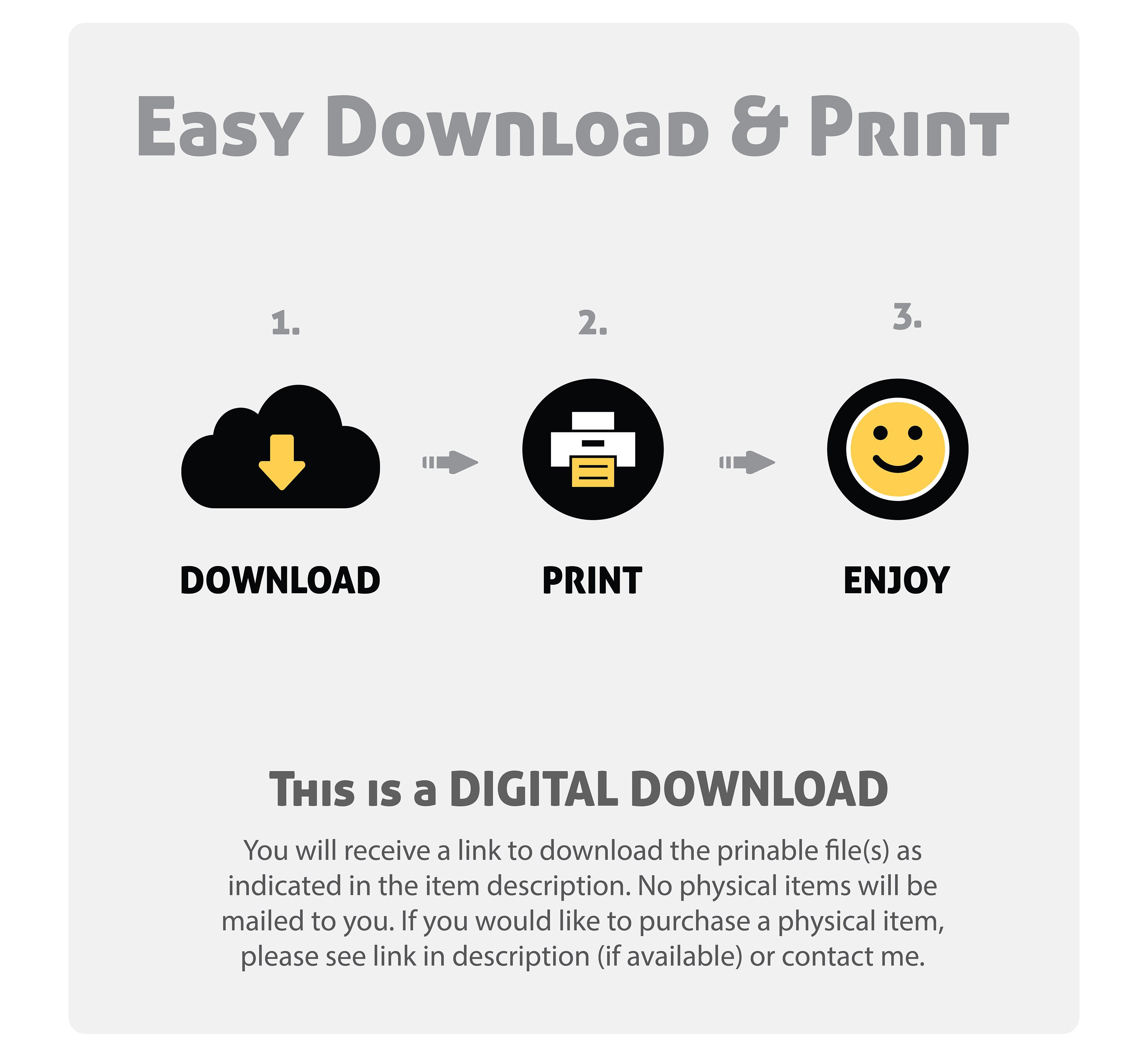 Printable Welcome Card Instant Download Blank Inside DIY Print at Home ...