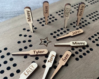 Your Name Cribbage Pegs, 3 Pegs Per Player, Custom Names or Words, Personalized Gifts, Family Game Night