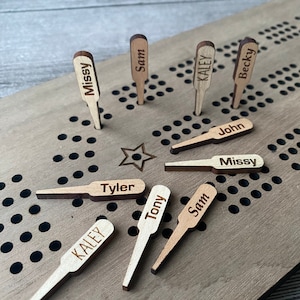 Your Name Cribbage Pegs, 3 Pegs Per Player, Custom Names or Words, Personalized Gifts, Family Game Night