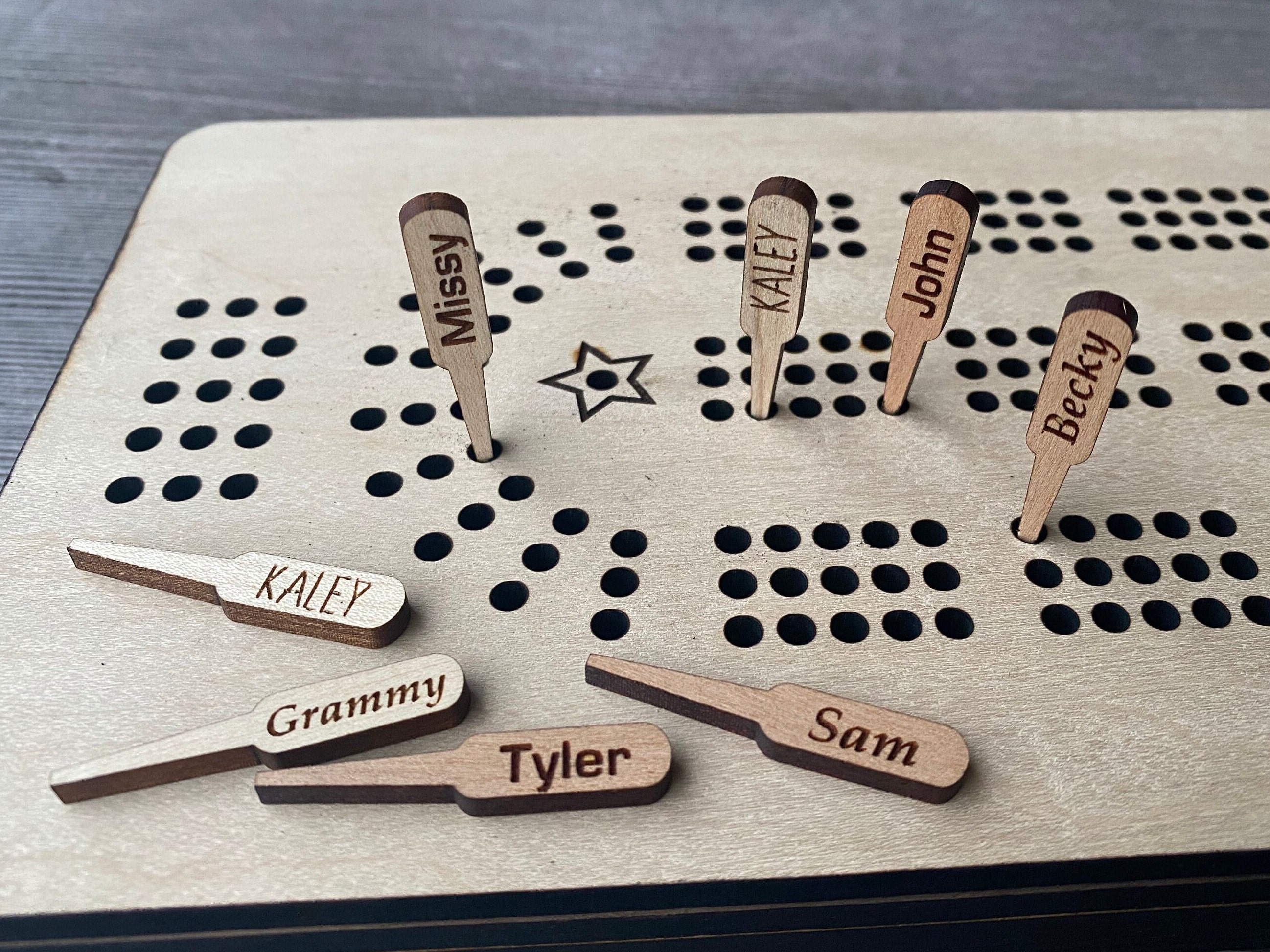 Your Name Cribbage Pegs, 3 Pegs Per Player, Custom Names/Words, Personalized Gift, Family Games, Wood Anniversary Gift, Fathers Day Gift