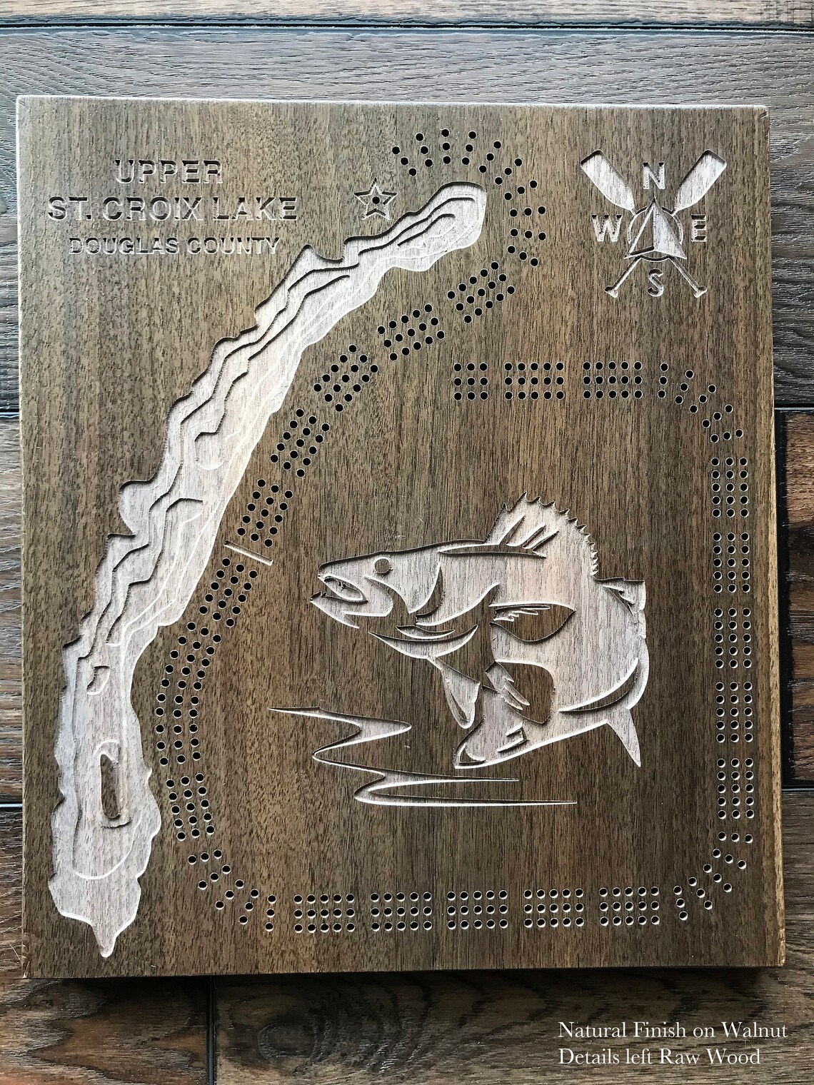 Custom Lake Cribbage Board Fishing Cribbage Board Etsy