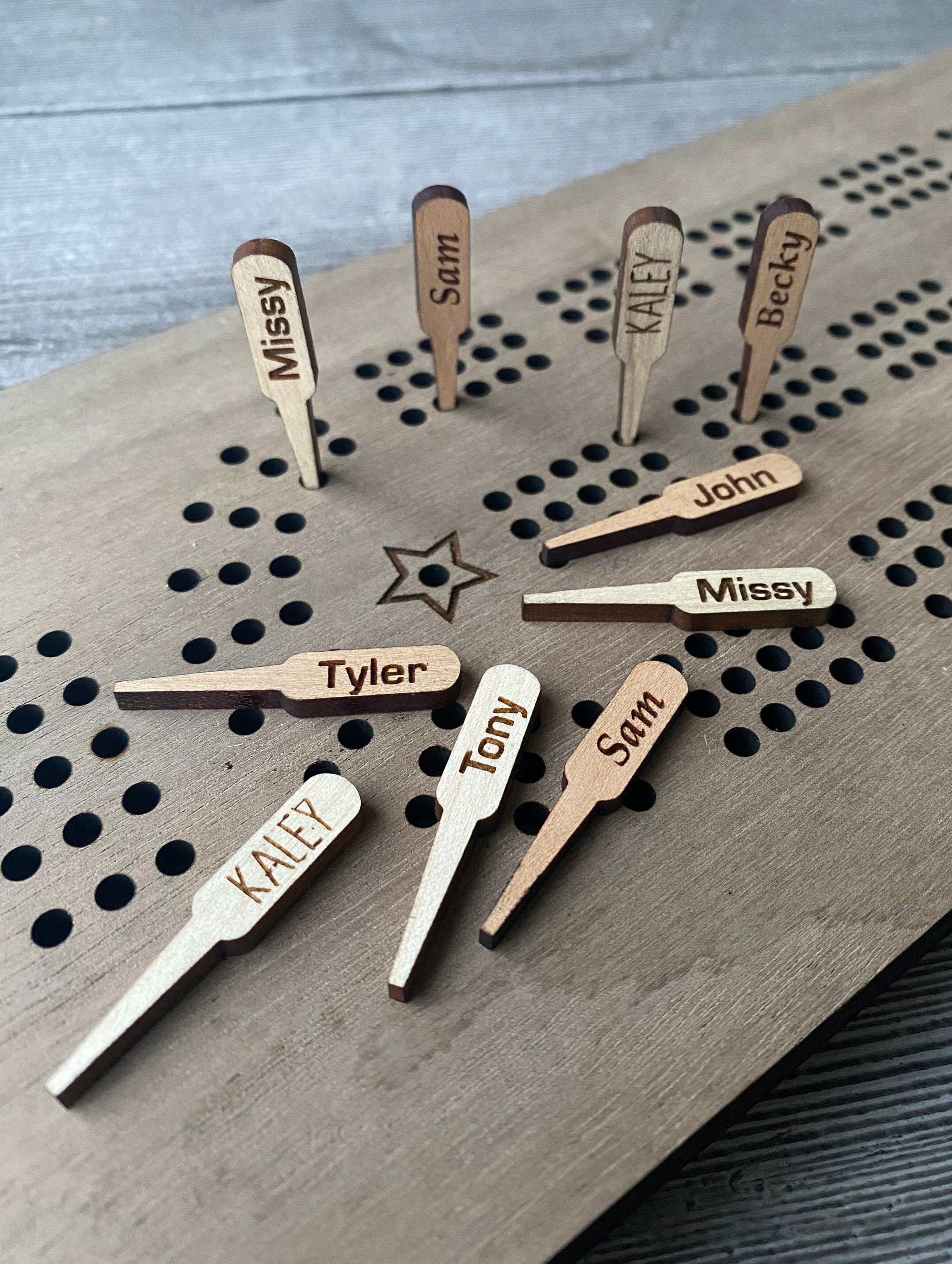 Your Name Cribbage Pegs, 3 Pegs Per Player, Custom Names/Words, Personalized Gift, Family Games, Wood Anniversary Gift, Fathers Day Gift