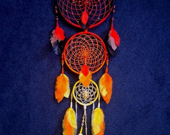 Phoenix Dreamcatcher, Handmade Wall Decor, Metallic Sun Catcher Beads