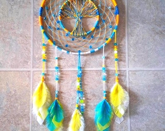 10.25 in. Tree of Life Dreamcatcher: Handmade Jade Bead Spiritual Decor