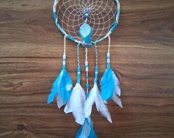 8.25 x 25in. "Baby Blues" Dreamcatcher, Handmade Home Decor, Nursery Decor