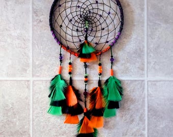 8 in. "Halloween II" Dreamcatcher, Wall Art, Unique Gifts, Holiday Decor, Art & Collectables