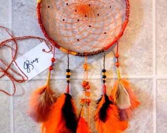 8 in. "Autumn" Dreamcatcher, Handmade Gifts, Fall Decor, Hanging Artwork, Unique gifts, Art & Collectables