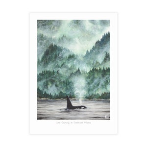 10er-Pack – Aquarell-Orca-Postkartenpaket in Alaska, leere Postkarten im 5x7-Pack, rahmenbare Geschenkkarten, Nordpazifik-Karten mit Umschlägen