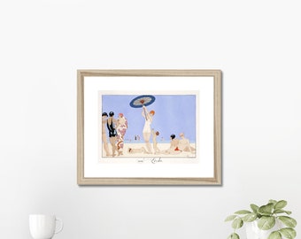 Placa Au Lido n.º 14" - Impresión de ilustración de moda de 1920 de George Barbier / Arte mural enmarcado de estilo art déco / 11 " x 14 " - impresiones giclée