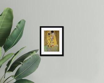 Framed Print of The Kiss (1907–1908) by Gustav Klimt 11 " x 14 " frame size