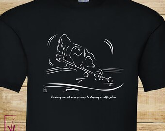Billiards Graphic Design on T-Shirt to personalize with text - Creation VirginieLinard-Com