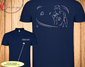 Pétanque Joueur de Boules Graphisme sur Polo à personnaliser avec un texte - Création VirginieLinard-Com