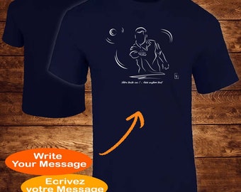 Pétanque on a T-shirt to personalize with a text - Creation VirginieLinard-Com