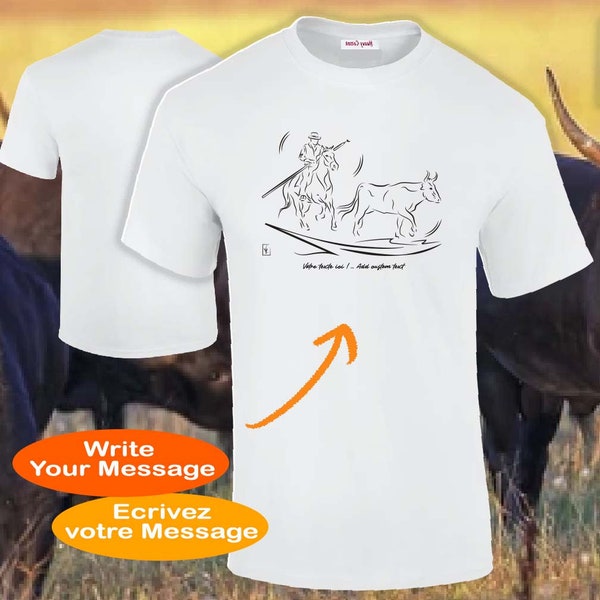 Gardian Taureaux Camargue Chevaux - T-shirt - Création Graphisme à personnaliser Virginie Linard ©