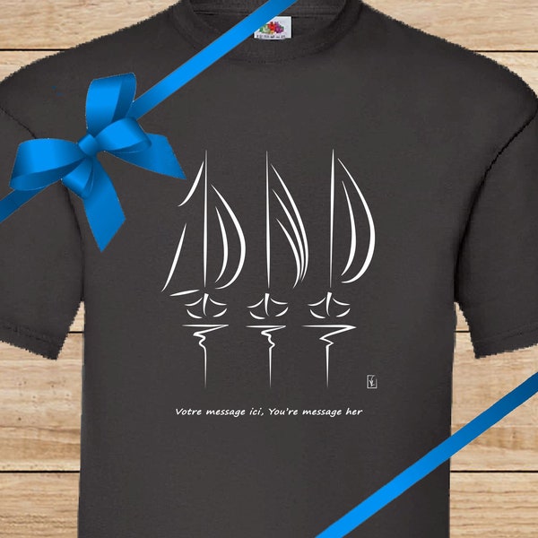 T-Shirt Marine Sea Sailboat Boat Man Woman Child - Tee Shirt Marine Sailor - Creation Graphics VirginieLinard©