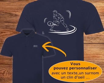 Tennis tennis player sport, Graphic design on Polo to personalize with text - Creation VirginieLinard-Com