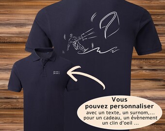 Skysurf kit surfing on Polo to personalize with a text - Creation VirginieLinard-Com