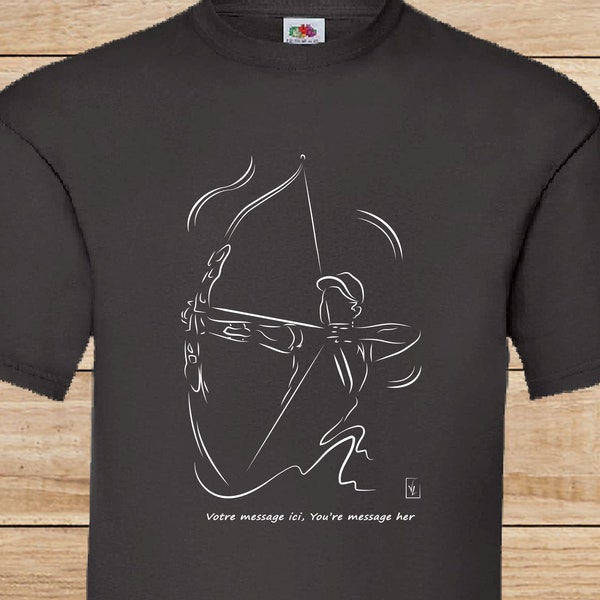 T-Shirt Tir à l'Arc Homme Femme Enfant - Tee Shirt Sport - Création Graphisme VirginieLinard©