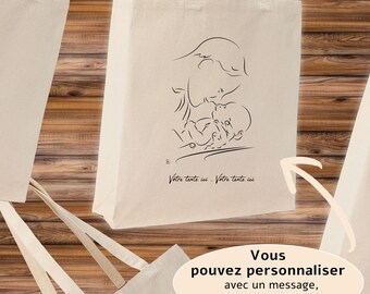 Future Dad Birth on Tote Bag to personalize with a text - Creation VirginieLinard-Com