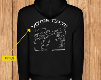 Sport Boxing Kickboxing Full contact, graphic design on sweatshirt to personalize - Creation VirginieLinard-Com