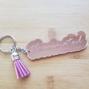 Vaccinated but stay away Mirror Acrylic Keychain