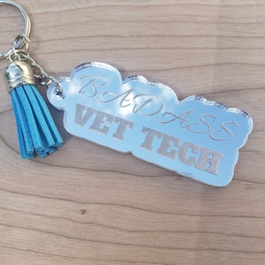 BADASS Vet Tech Mirror Keychain