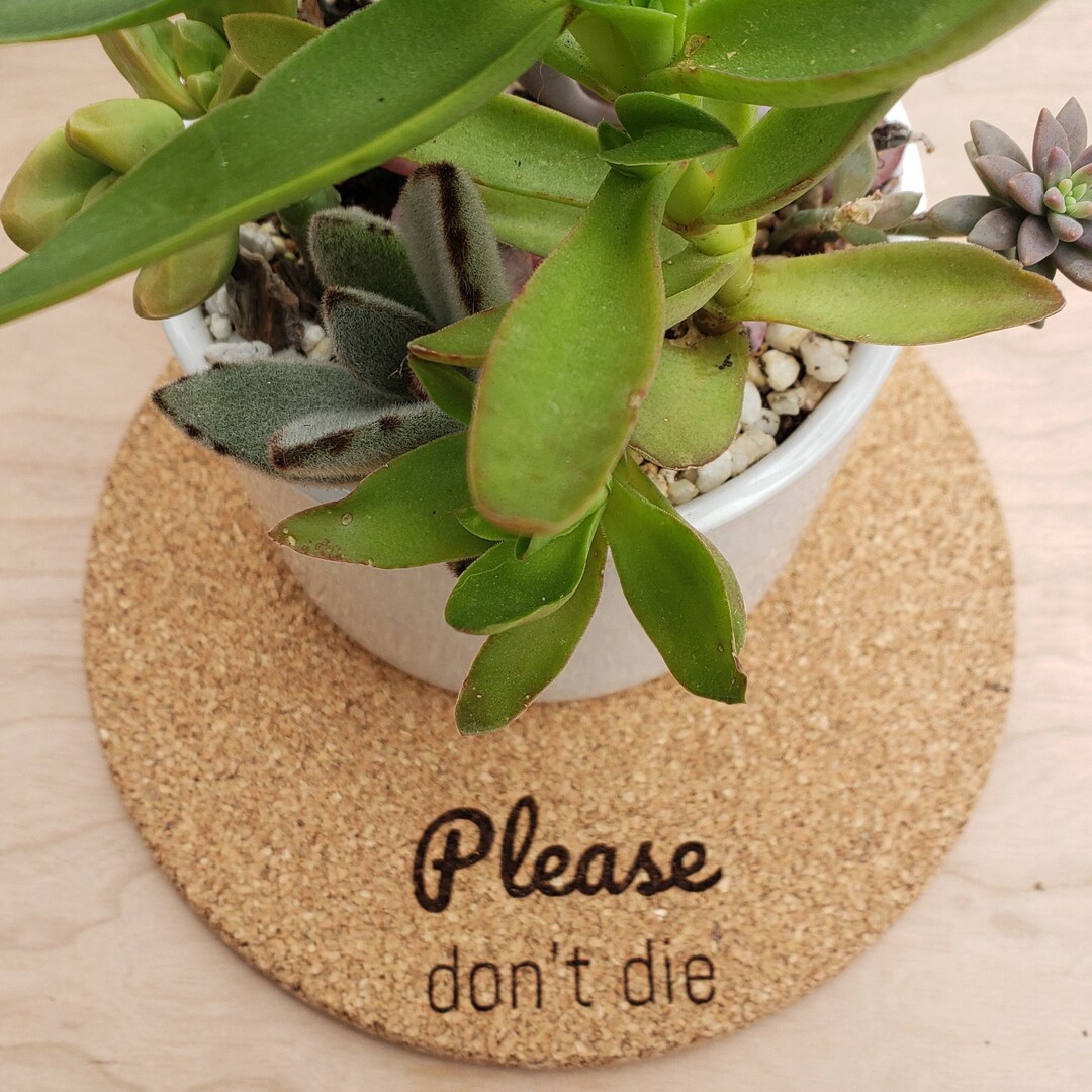 CORK PLANT MAT 7 Round please Don't Die Etsy