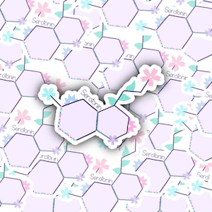 Serotonin floral chemical symbol sticker!