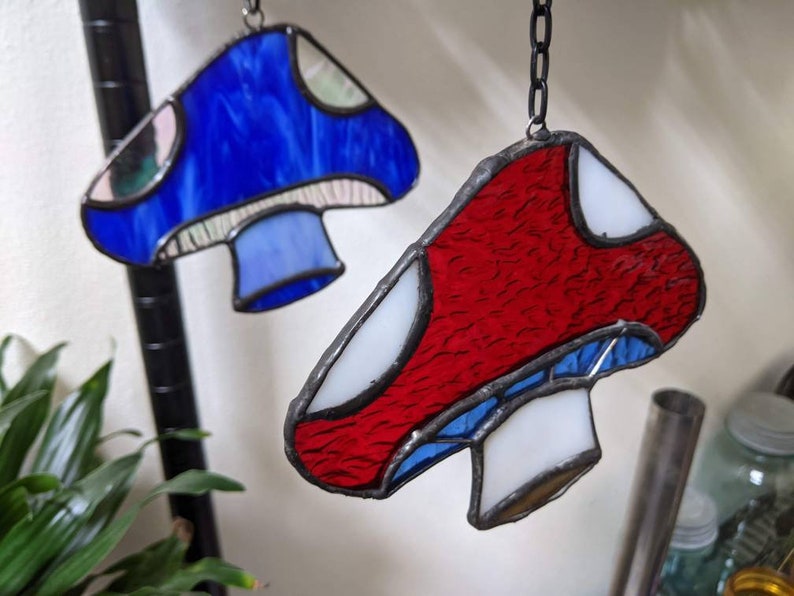 Stained Glass Mushroom Suncatcher Etsy