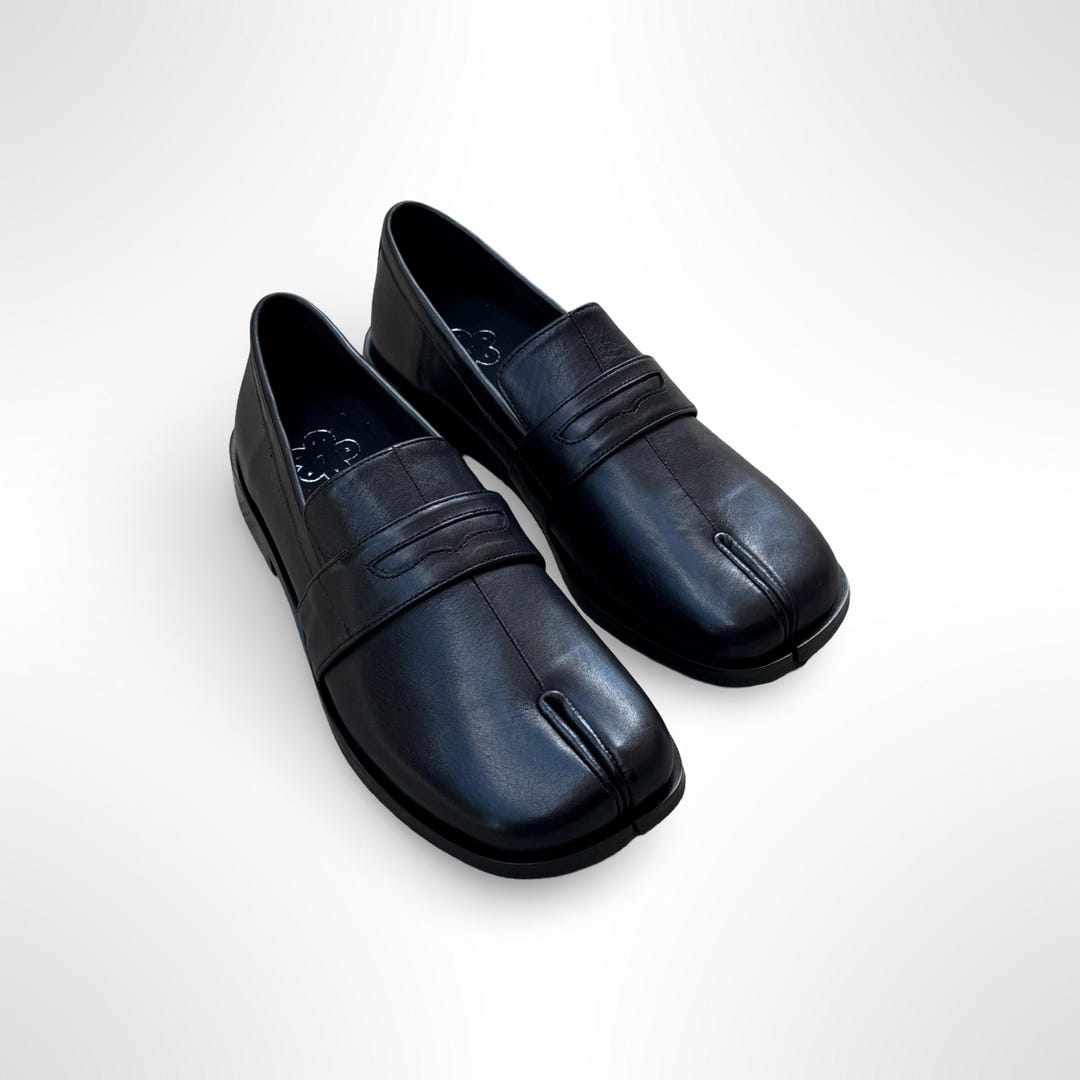 Leather Tabi Loafers: Rounded Square Toe, Business Casual, image size:1080x1080