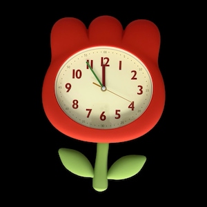 Tulip Pendulum Clock: Whimsical Floral Wall Decor