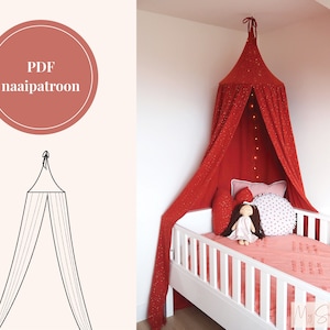 Bed canopy - mosquito net - canopy - PDF sewing pattern - digital download - Dutch