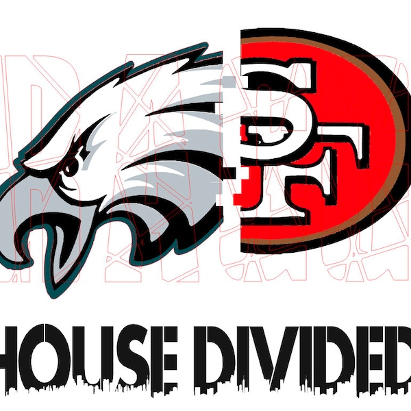 House Divided Svg Eagles 49ers Etsy