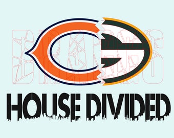 House Divided Flag Packers Bears - Etsy