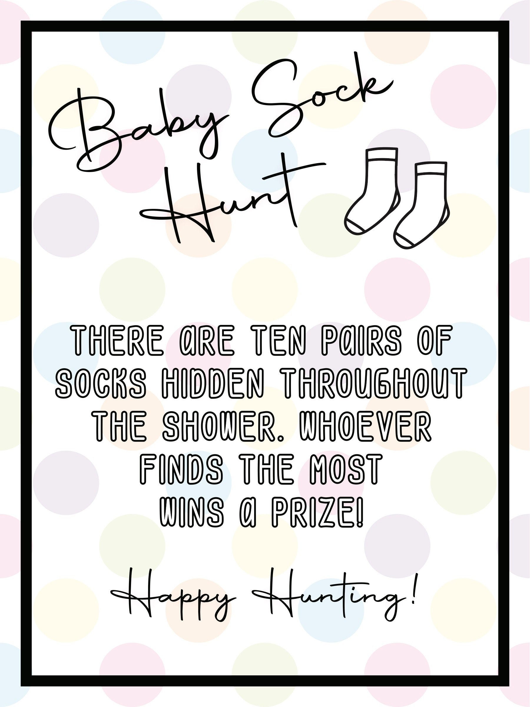 printable-sock-hunt-baby-shower-game-sign-8x10-sign-in-2020-baby