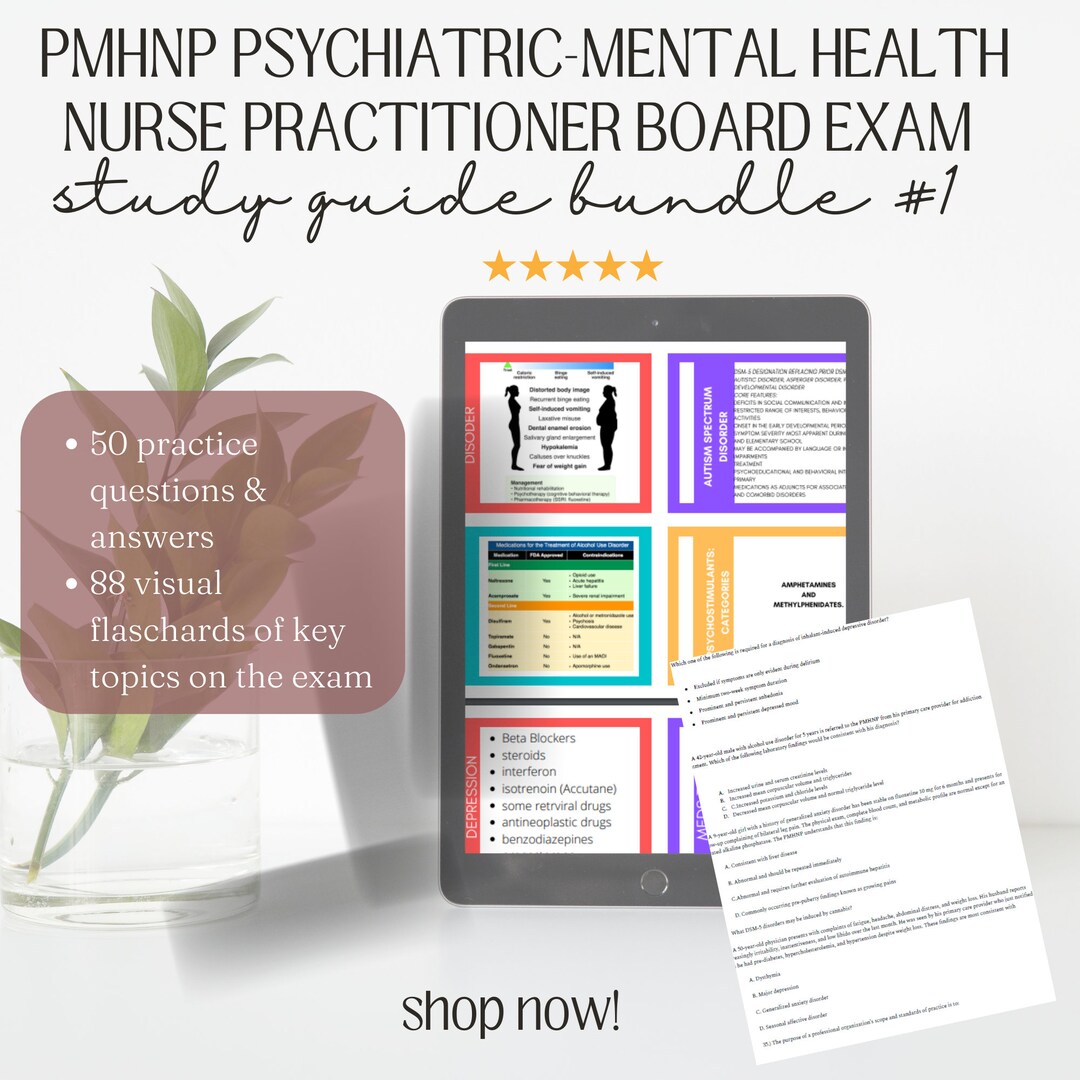 PMHNP Psychiatricmental Health Nurse Practitioner Study Guide Bundle 1 Board Exam Review