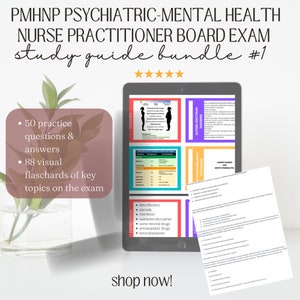 PMHNP Psychiatric-Mental Health Nurse Practitioner Study Guide Bundle #1  board exam review instant digital downloads PDF Canva