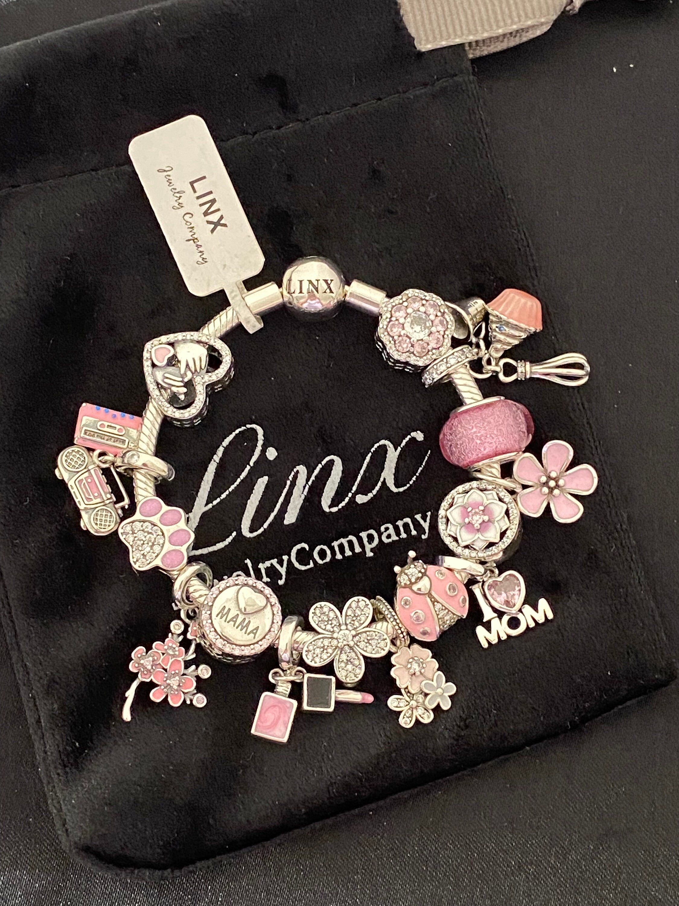 Linx Snake Chain Bracelet With Mom Themed Charms - Etsy