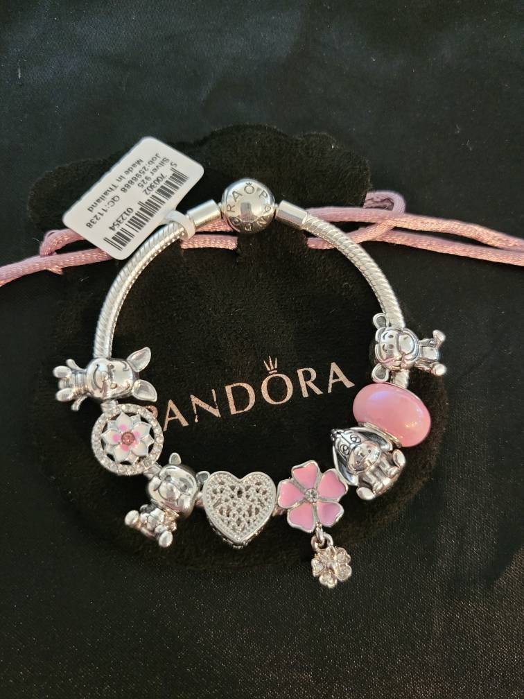 Pandora Bracelet With Pink Character Charms Etsy