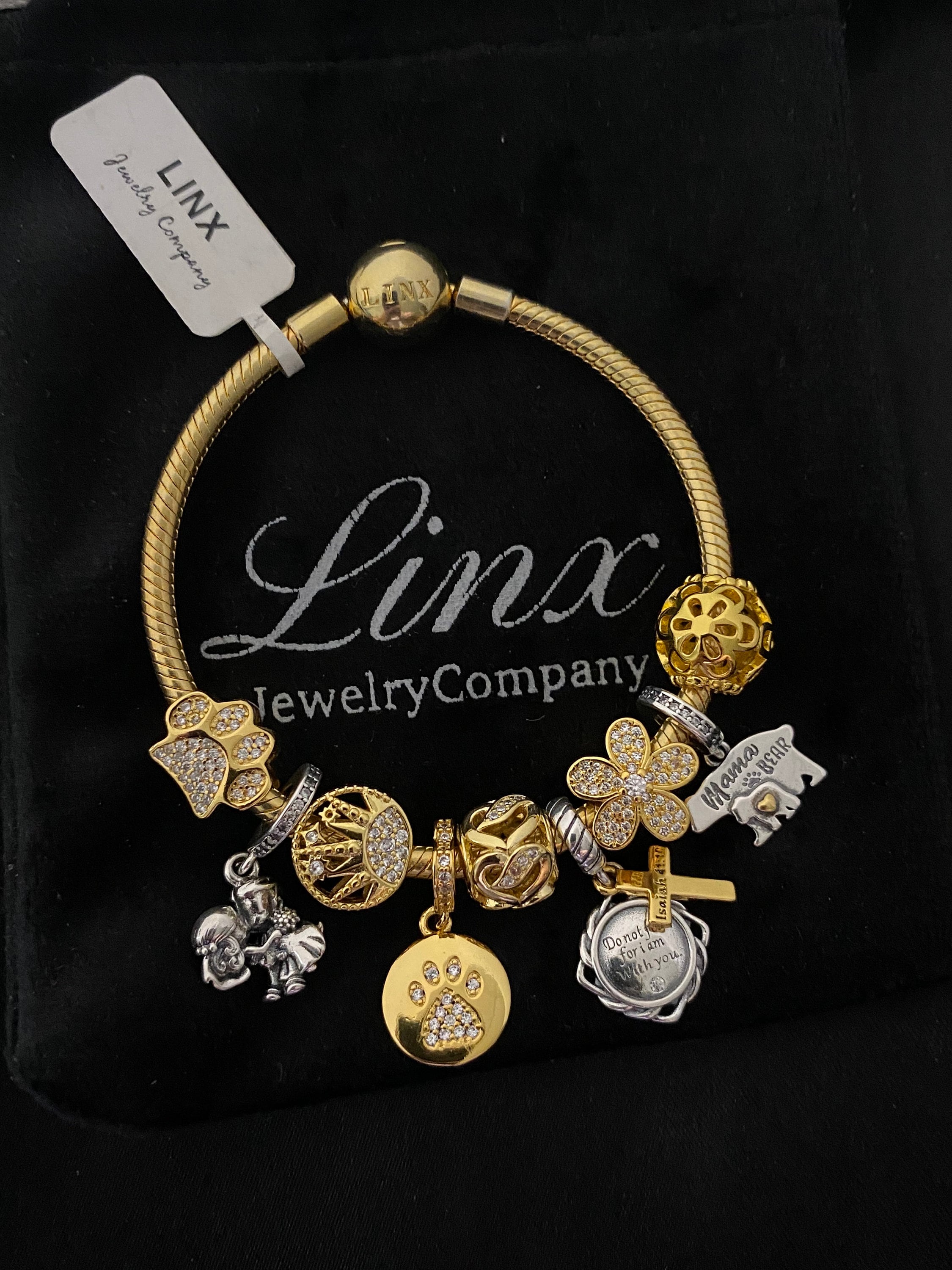 Linx Yellow Gold Snake Chain Bracelet With Wife Mom Pet and