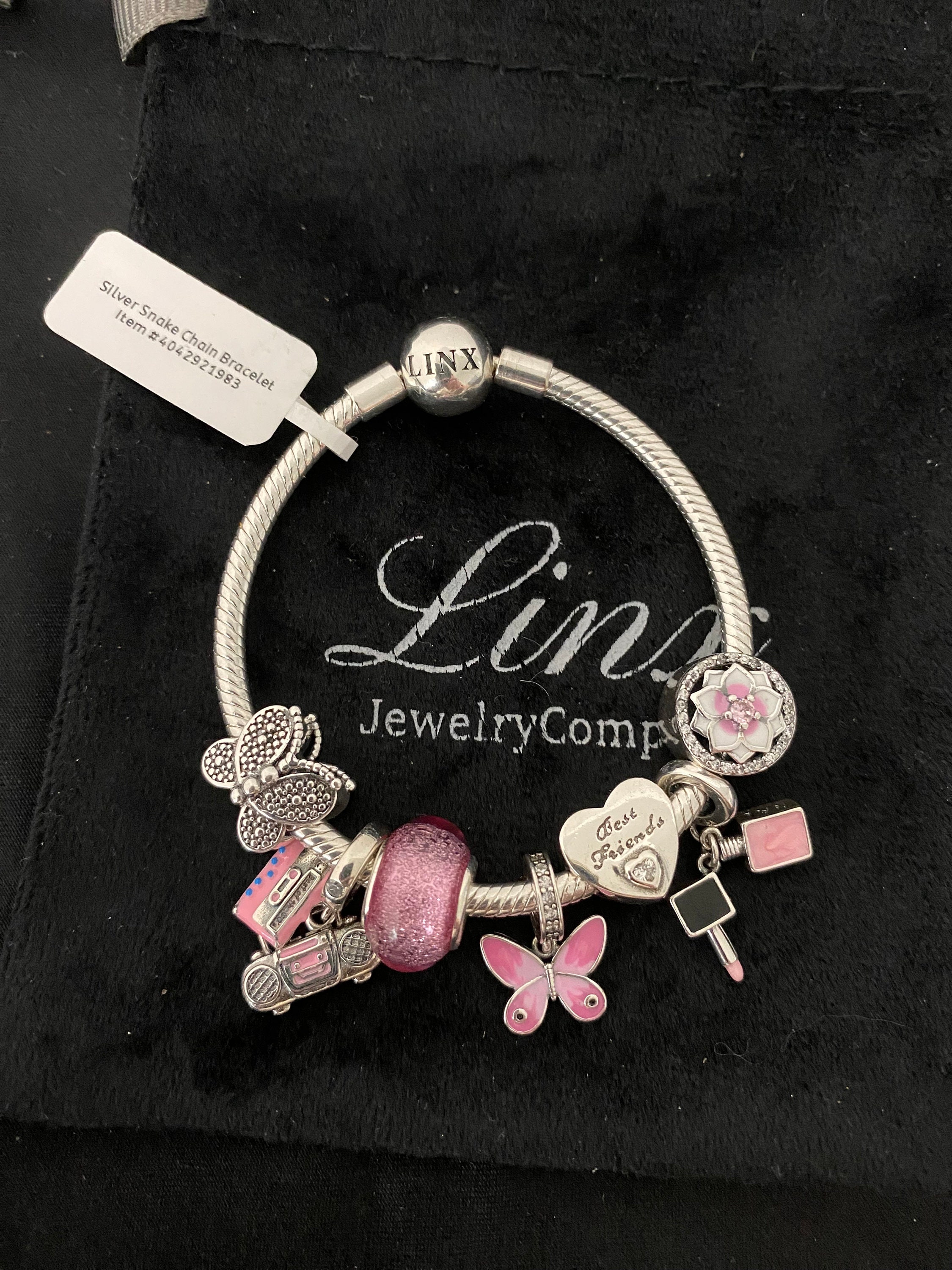 Linx スターリングシルバー チャームブレスレット フレンズテーマ