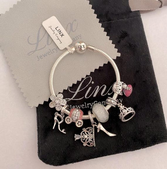 NEW Authentic PANDORA Rose Gold Sil CZ Pave Heart Clasp Charm Bracelet 586292CZ